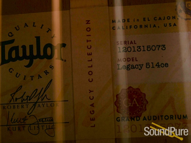 Taylor 514 ce Legacy Guitar #1201315073 - Used — image 8