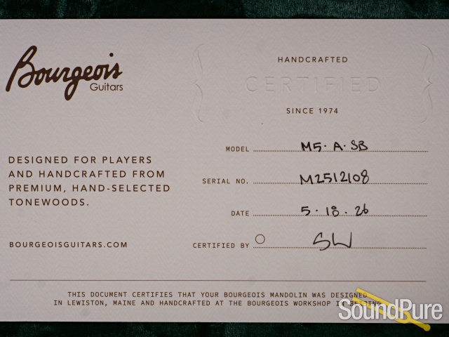 Bourgeois M5-A SB Mandolin #M2512108 — image 5