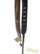LM Products FHole BR Garment 3-Ply F Hole Guitar Strap-Brown