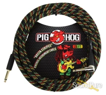 Pig Hog "Rasta Stripes" Instrument Cable, 20ft Right Angle