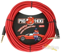 Pig Hog "Candy Apple Red" Instrument Cable, 20ft Right Angle