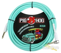 Pig Hog "Seafoam Green" Instrument Cable, 20ft Right Angle