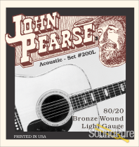 John Pearse #200L 80/20 Bronze Light Acoustic Guitar Strings