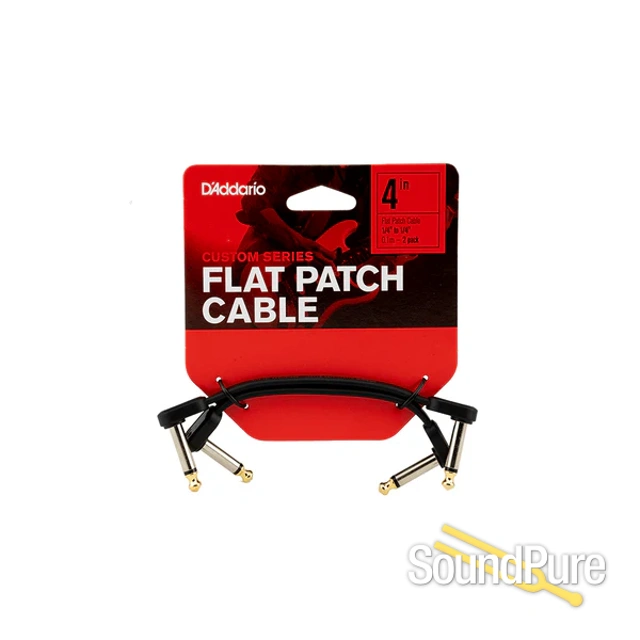 D'Addario Custom Series 4" Flat Patch Cables - 2 Pack — image 2