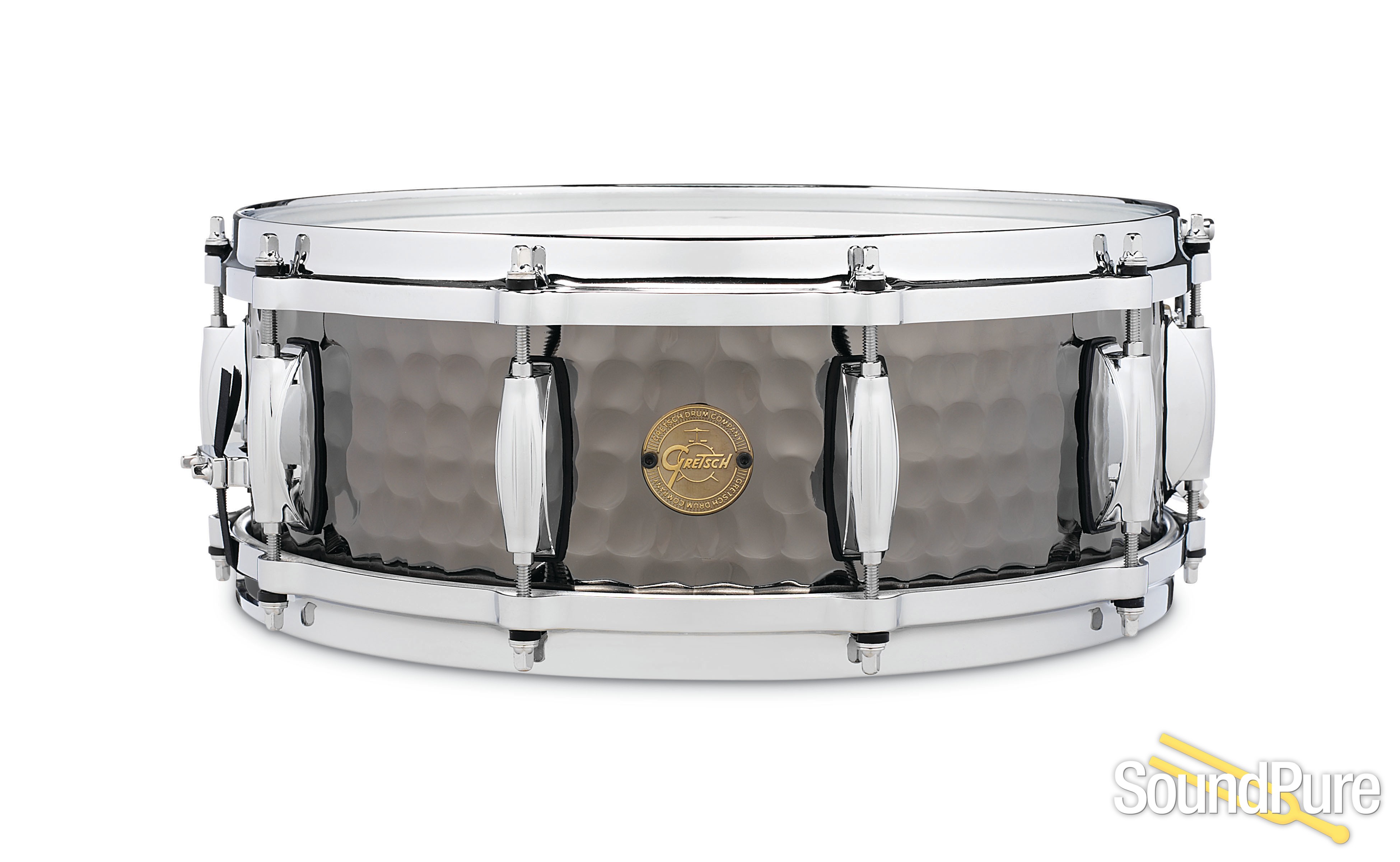 Gretsch 5x14 Hammered Black Steel Snare Drum