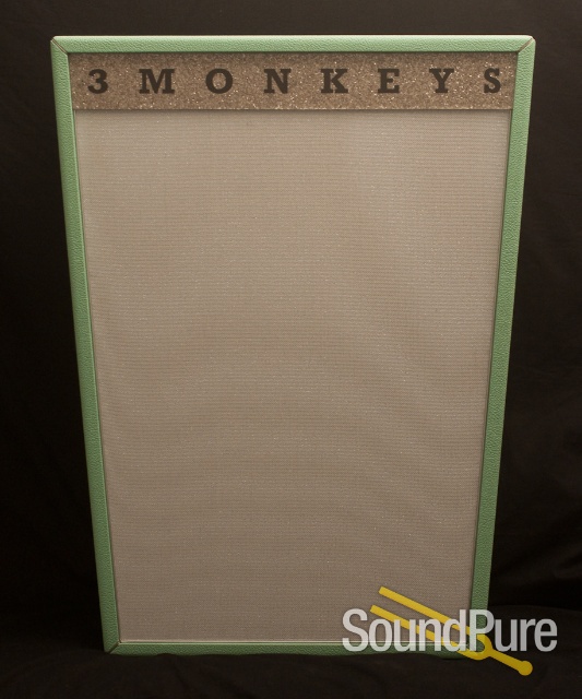 3 Monkeys 2X12 Trapezoid Cabinet Surf Green Tolex — image 1