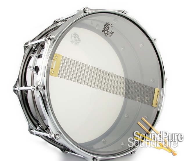 Pork Pie 6.5x14 Big Black Brass Snare Drum — image 3