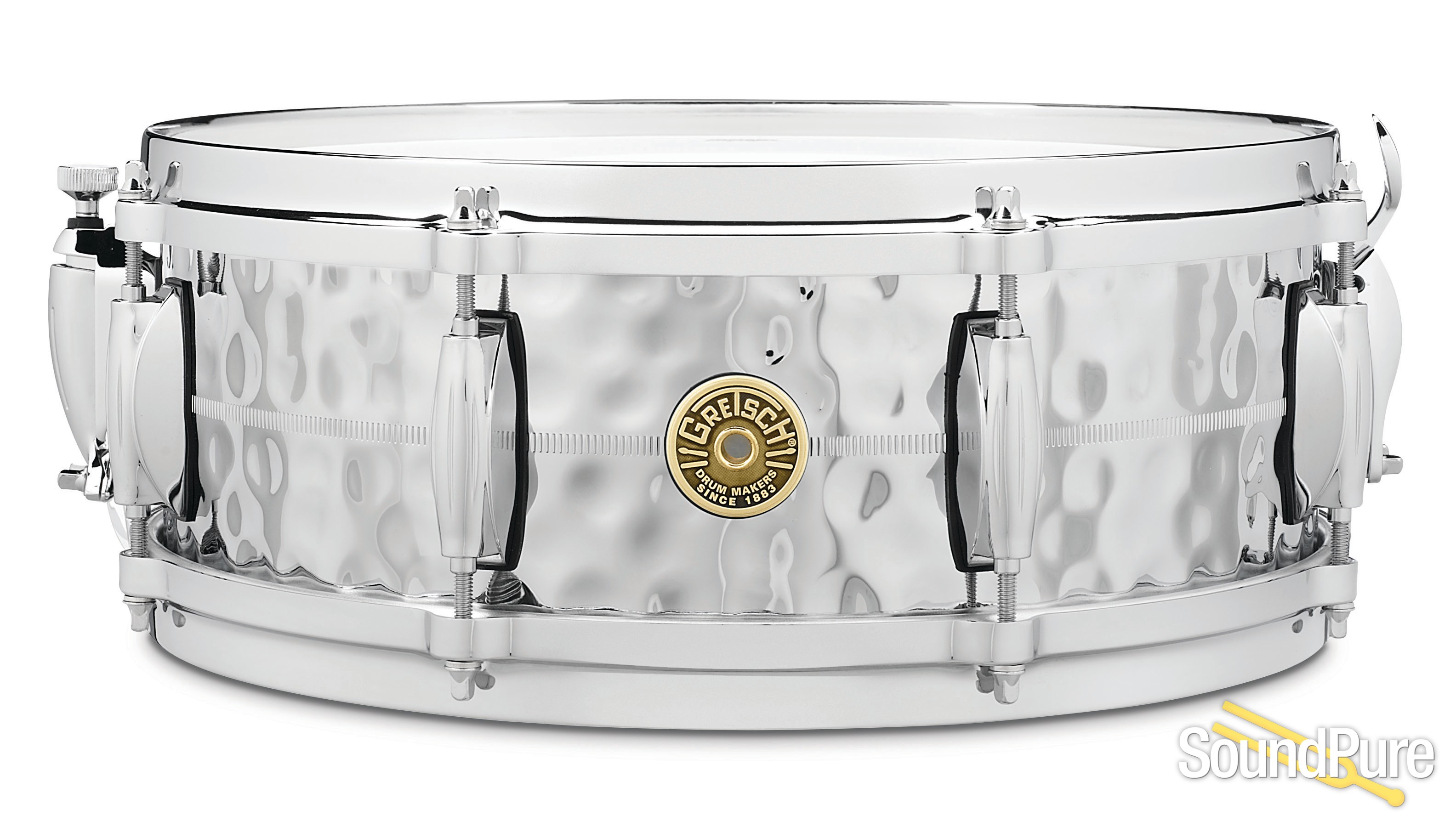 Gretsch 5X14 Hammered Chrome Over Brass Snare Drum