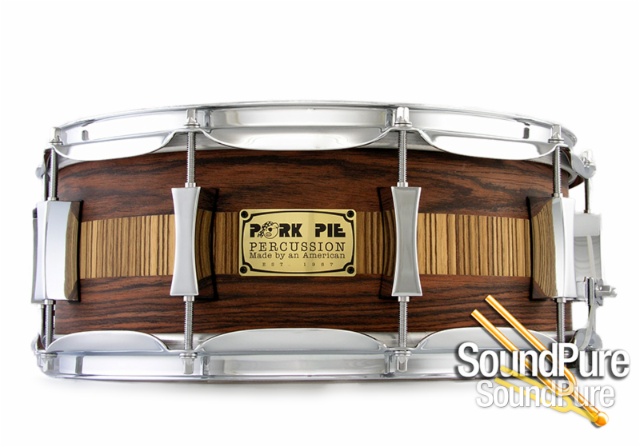 Pork Pie 5.5 x14 Maple Snare Drum-Rosewood/Zebrawood — image 1