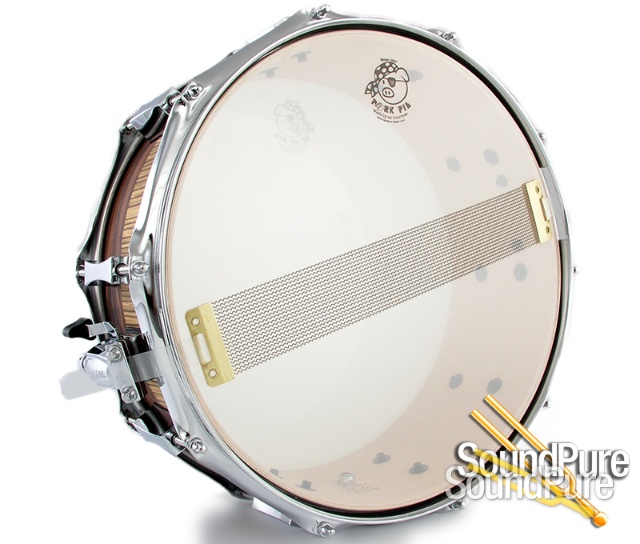 Pork Pie 5.5 x14 Maple Snare Drum-Rosewood/Zebrawood — image 4