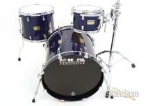 Pork Pie 3pc Sapphire Blue Sparkle Lacquer Drum Set Pork Pie 3pc Sapphire Blue Sparkle Lacquer Drum Set