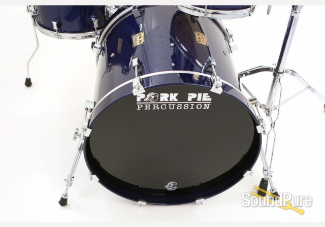 Pork Pie 3pc Sapphire Blue Sparkle Lacquer Drum Set — image 4