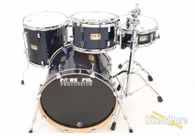 Pork Pie 4pc Indigo Blue Glass Glitter Maple Drum Set — image 1