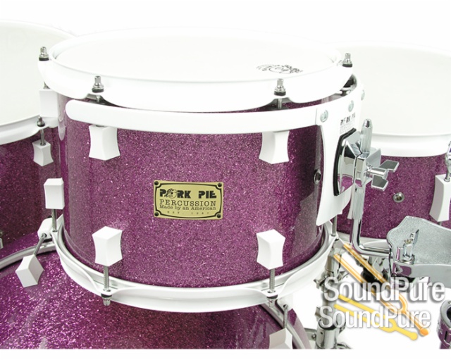 Pork Pie 4pc Purple Glass Glitter/White Hardware Drum Set — image 7