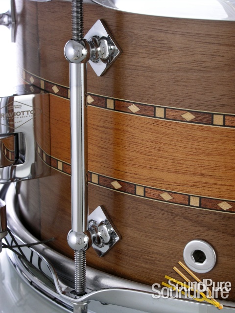 Craviotto 6.5x14 Stacked Solid Walnut/Mahogany Snare Drum — image 3