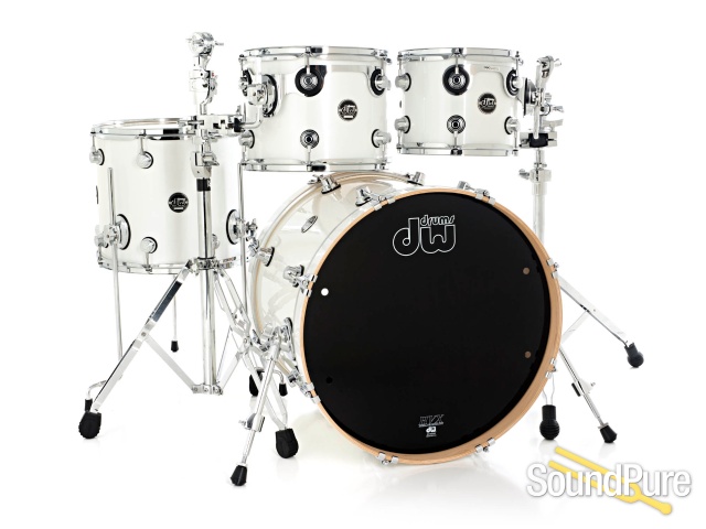 DW 4pc Performance Series Maple Drum Set-White Ice — image 1