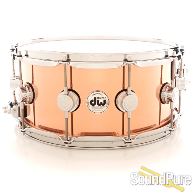 DW 6.5x14 Collectors Series Polished Copper Snare Drum — image 1
