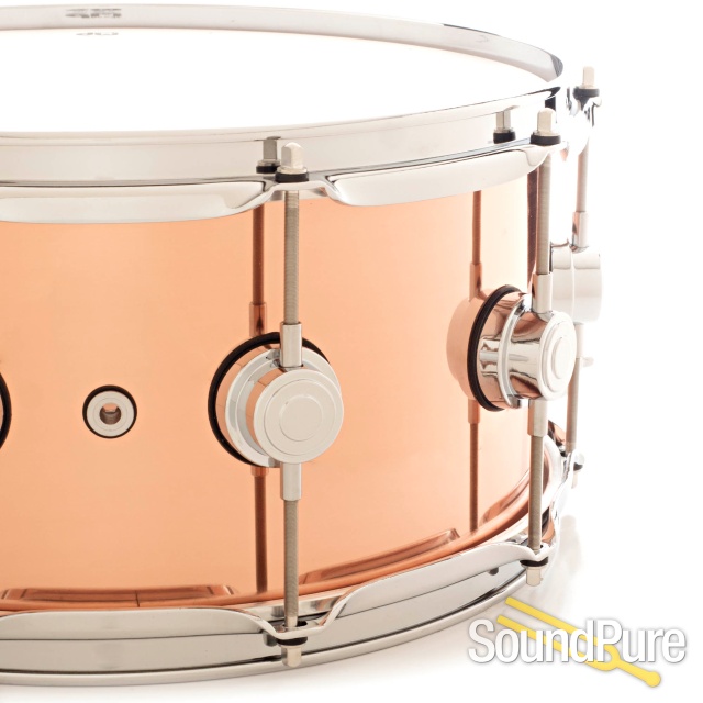 DW 6.5x14 Collectors Series Polished Copper Snare Drum — image 3