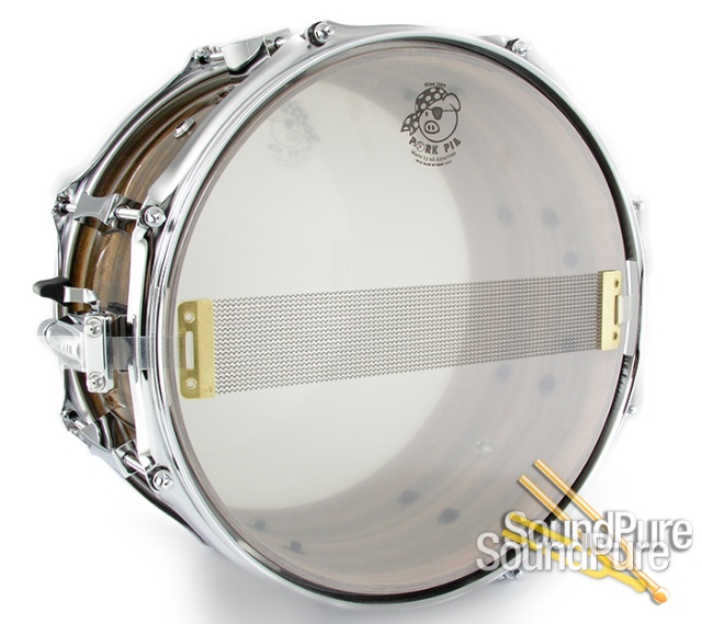 Pork Pie 7x13 Queensland Walnut Snare Drum-Natural Gloss — image 7