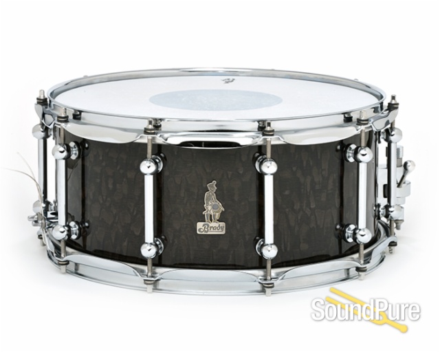 Brady 6.5x14 Silver Silky Oak Gloss Jarrah Ply Snare Drum — image 2