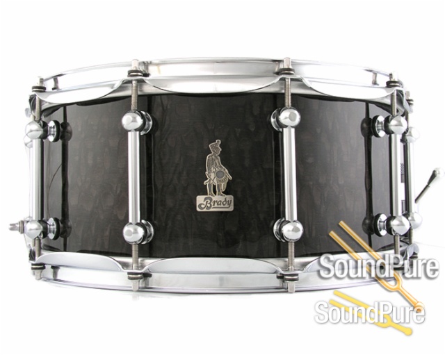 Brady 6.5x14 Silver Silky Oak Gloss Jarrah Ply Snare Drum — image 1