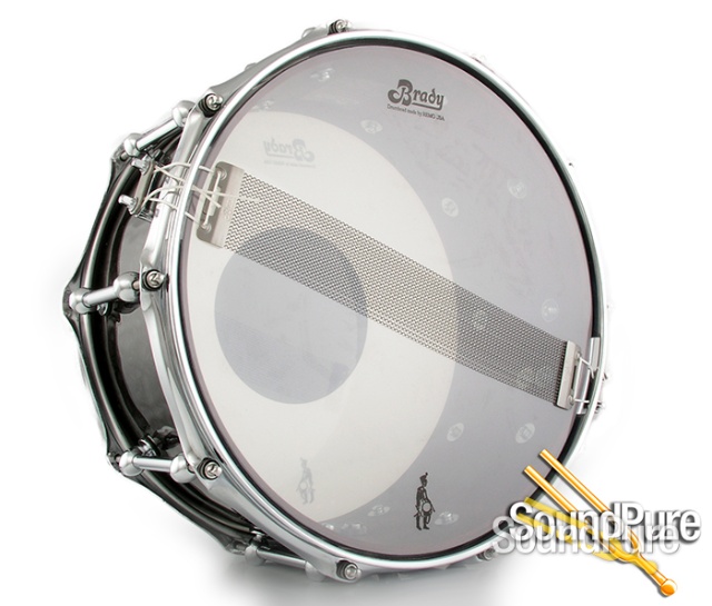 Brady 6.5x14 Silver Silky Oak Gloss Jarrah Ply Snare Drum — image 7