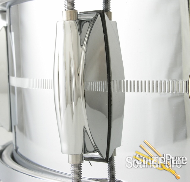 Gretsch 5X14 Chrome Over Brass Snare Drum 8 Lug — image 5