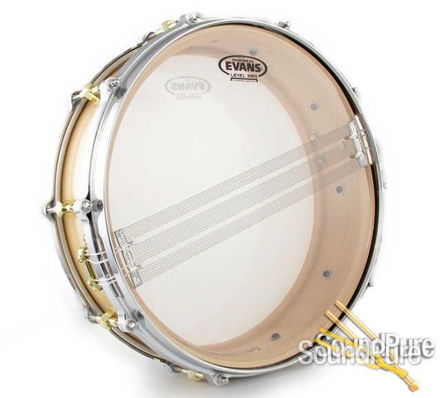 Noble & Cooley  3 7/8 x14  SS  Beech Piccolo Snare Drum — image 2