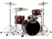 PDP 4pc Concept Maple Drum Set by DW-Red Black Fade, 20" PDP 4pc Concept Maple Drum Set by DW-Red Black Fade, 20"