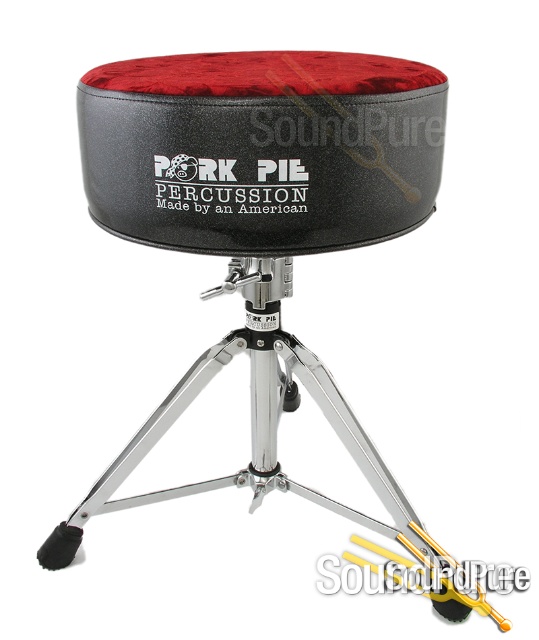 Pork Pie Round Throne Black Sparkle/Red Crush